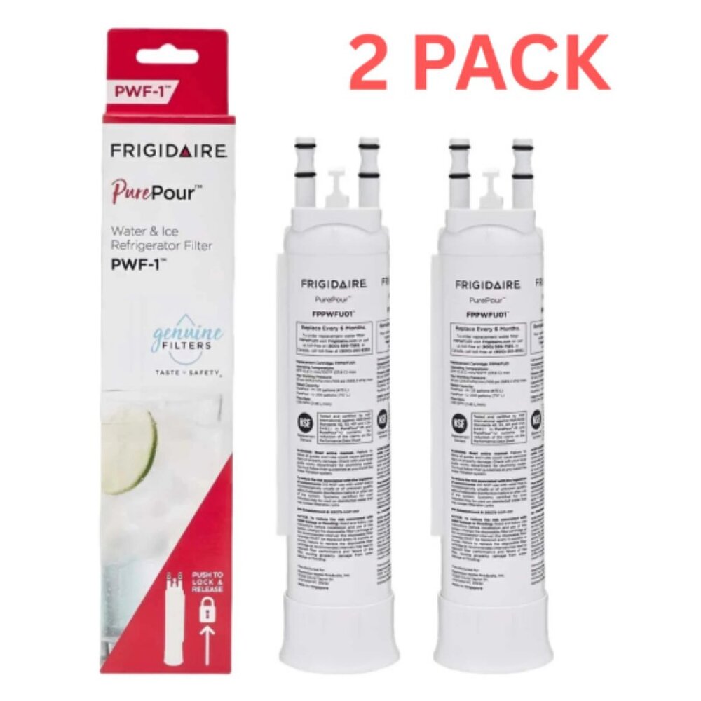 2 Pack Frigidaire FPPWFU01 PWF-1 Refrige PurePour Water & Ice Filter New